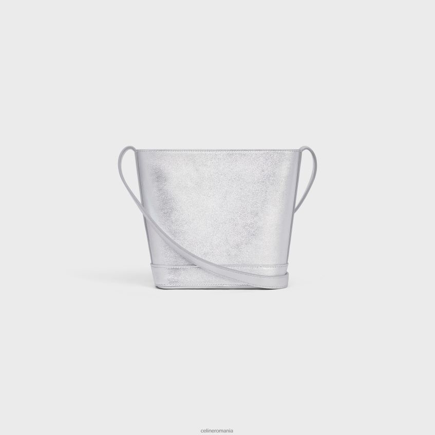 accesorii ro CELINE femei mini bucket cuir triomphe din piele de vițel laminată 8R6R60381