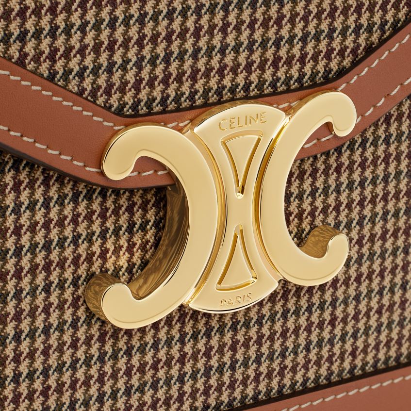 accesorii ro CELINE femei portofel pe lanț margo din material textil și piele de vițel pied de poule 8R6R60356