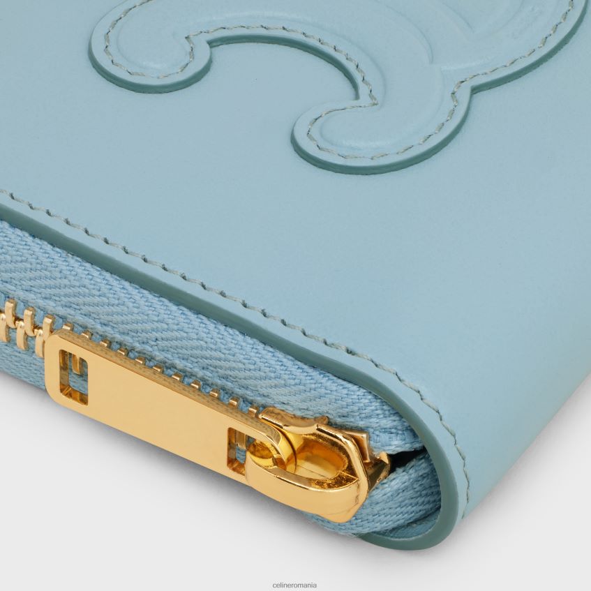 accesorii ro CELINE femei portofel compact cu fermoar cuir triomphe din piele de vițel netedă 8R6R60471