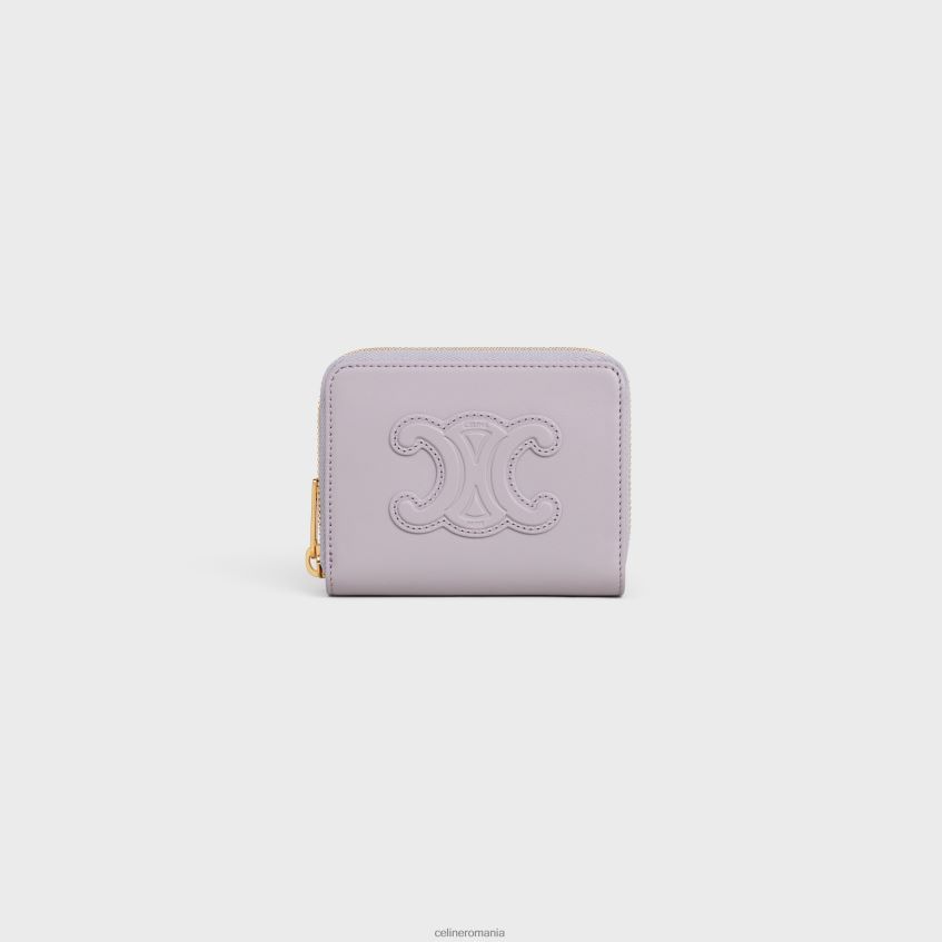 accesorii ro CELINE femei portofel compact cu fermoar cuir triomphe din piele de vițel netedă 8R6R60472