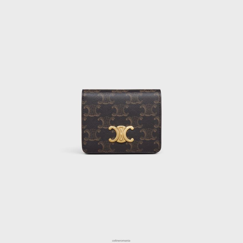 accesorii ro CELINE femei portofel compact triomphe din pânză triomphe 8R6R60447