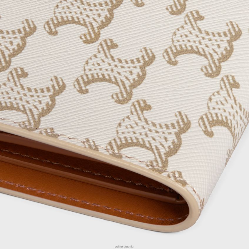 accesorii ro CELINE femei portofel cu curea medie din pânză Triomphe și piele de miel 8R6R60477