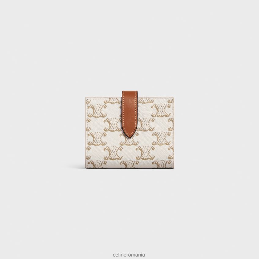 accesorii ro CELINE femei portofel mic cu curea din pânză Triomphe și piele de miel 8R6R60481