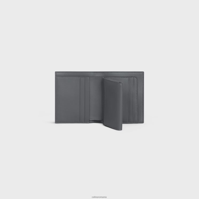 accesorii ro CELINE femei portofel mic cu curea din piele de vițel granulată bicolor 8R6R60478