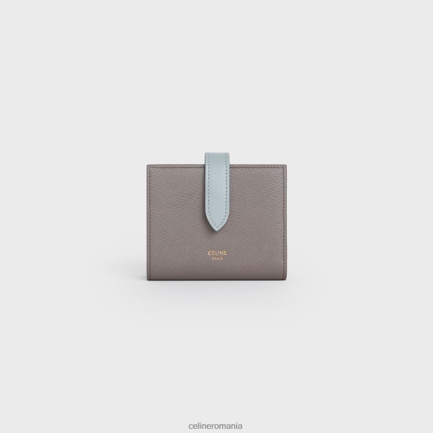 accesorii ro CELINE femei portofel mic cu curea din piele de vițel granulată bicolor 8R6R60479