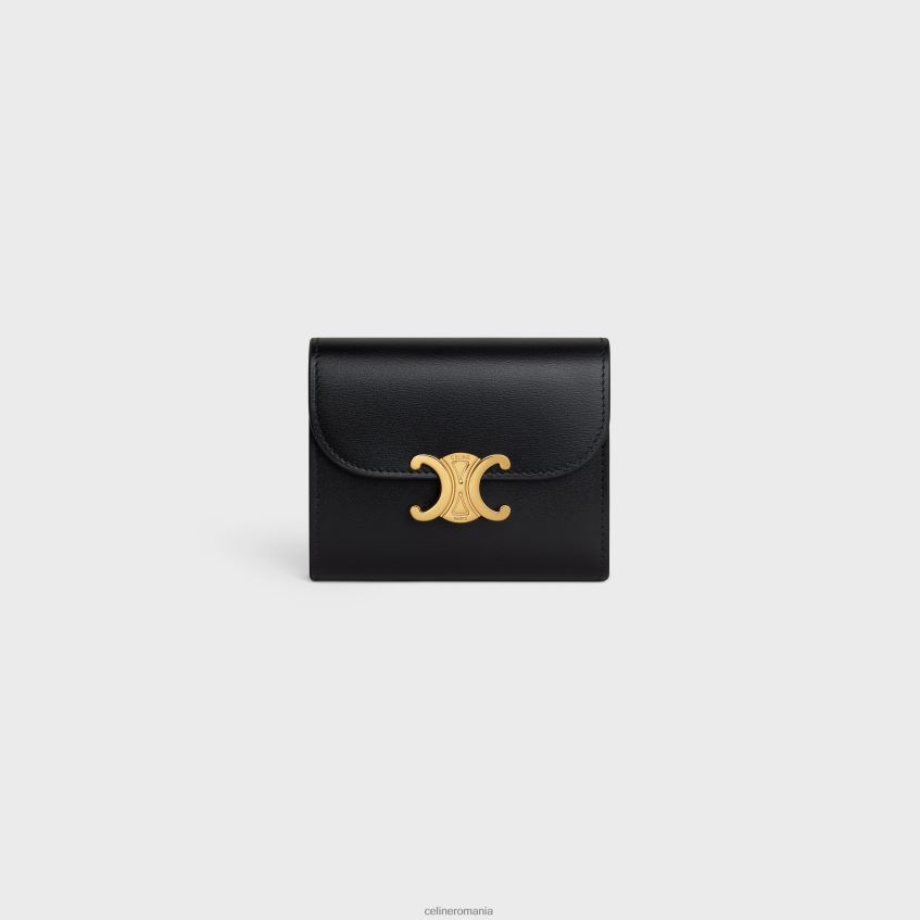 accesorii ro CELINE femei portofel mic triomphe din piele de vițel strălucitoare 8R6R60451