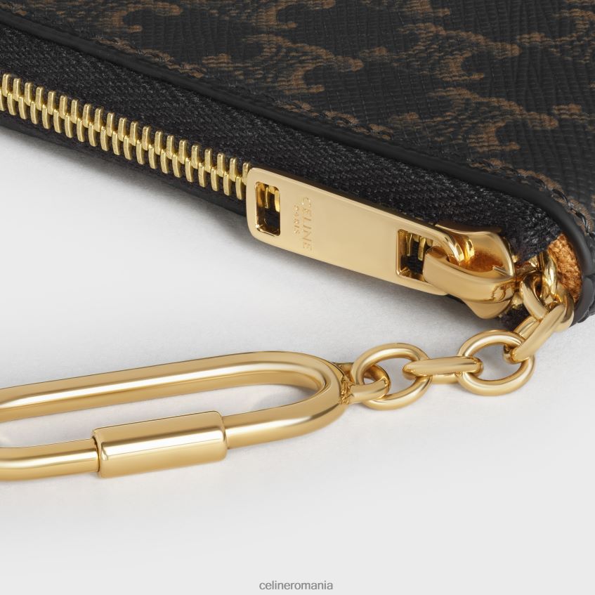 accesorii ro CELINE femei husă pentru monede și carduri din pânză Triomphe 8R6R60504