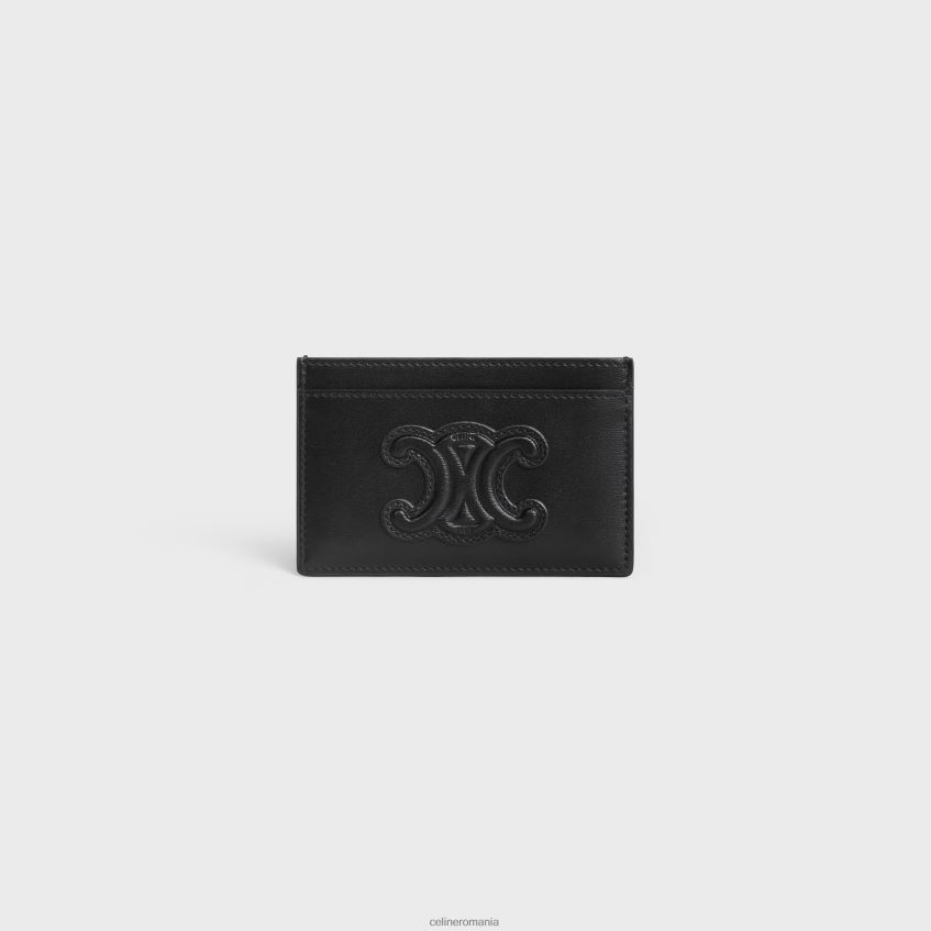 accesorii ro CELINE femei suport card cuir triomphe din piele de vițel lucioasă 8R6R60429