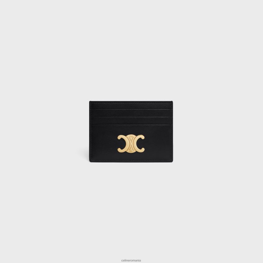 accesorii ro CELINE femei suport de card triomphe din piele de vițel lucioasă 8R6R60486
