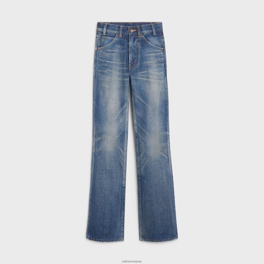 îmbrăcăminte ro CELINE femei blugi evazați din twill de denim 8R6R60864