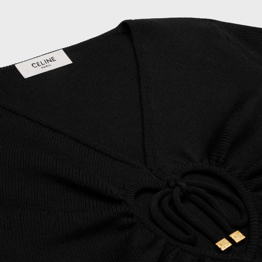 îmbrăcăminte ro CELINE femei Crop top cu inimă din mătase și bumbac 8R6R60580