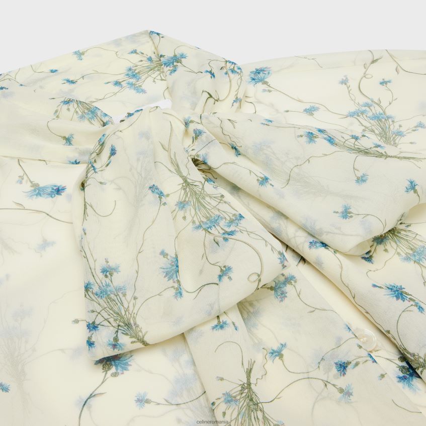 îmbrăcăminte ro CELINE femei bluză lavalliere din georgette de mătase 8R6R60637