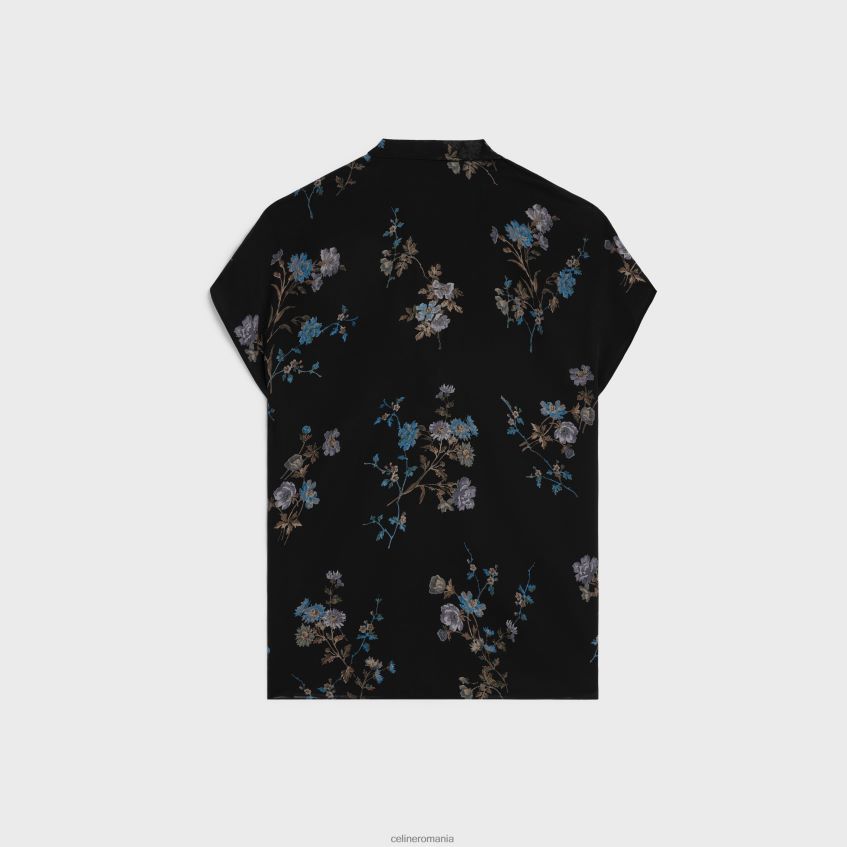 îmbrăcăminte ro CELINE femei bluză lavalliere din georgette de mătase 8R6R60841