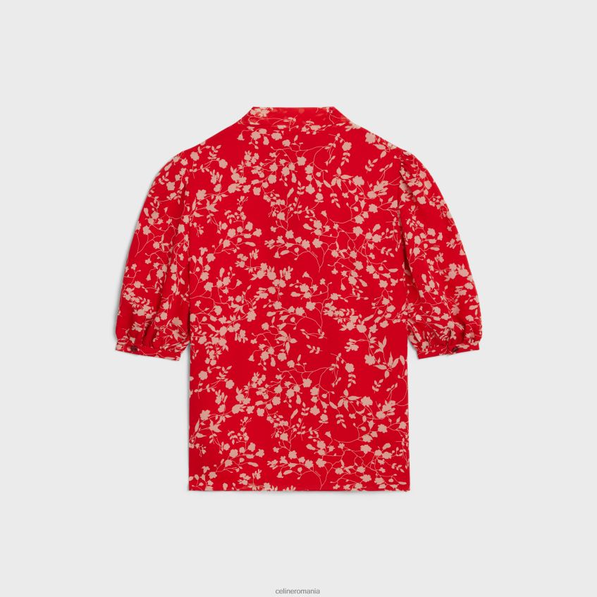 îmbrăcăminte ro CELINE femei bluză lavalliere din georgette de mătase 8R6R60842