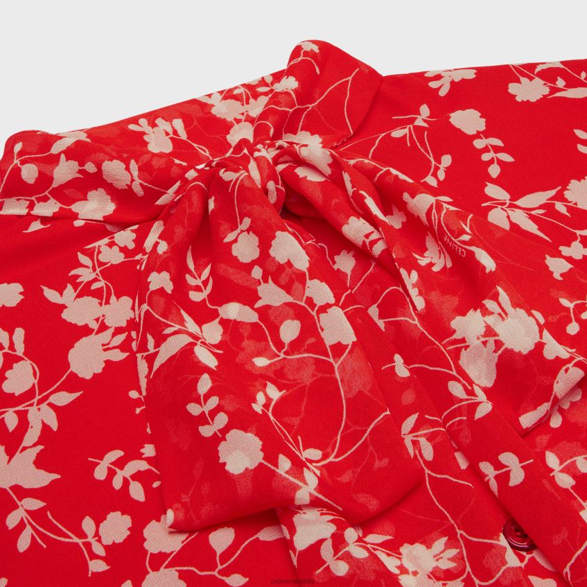 îmbrăcăminte ro CELINE femei bluză lavalliere din georgette de mătase 8R6R60842