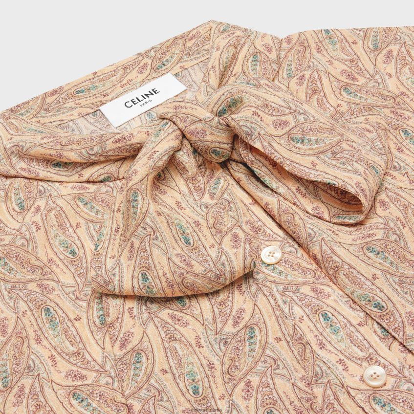 îmbrăcăminte ro CELINE femei bluză lavalliere din georgette de viscoză 8R6R60843