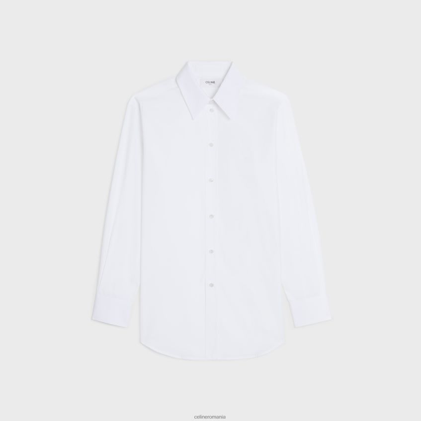îmbrăcăminte ro CELINE femei cămașă boyfriend din popelin de bumbac 8R6R60832