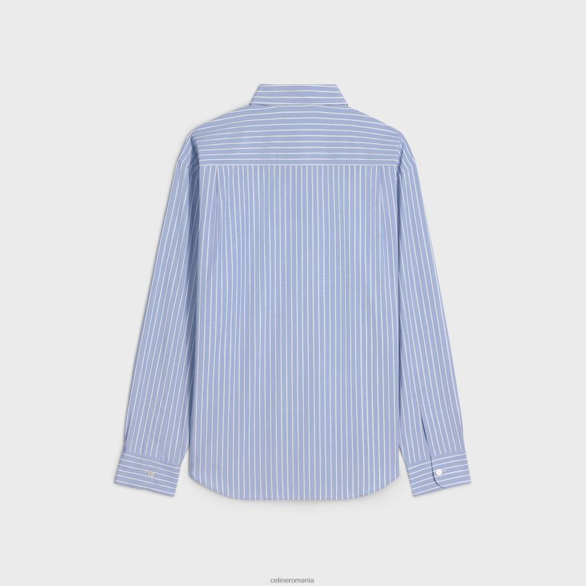 îmbrăcăminte ro CELINE femei cămașă cambridge din bumbac chambray cu dungi 8R6R60635