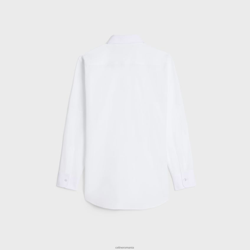 îmbrăcăminte ro CELINE femei cămașă de băiețel din poplin de bumbac 8R6R60577