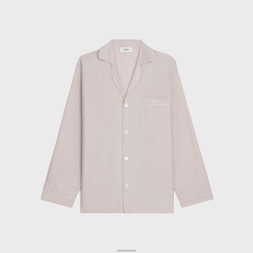 îmbrăcăminte ro CELINE femei cămașă de pijama din mătase cu dungi 8R6R60681