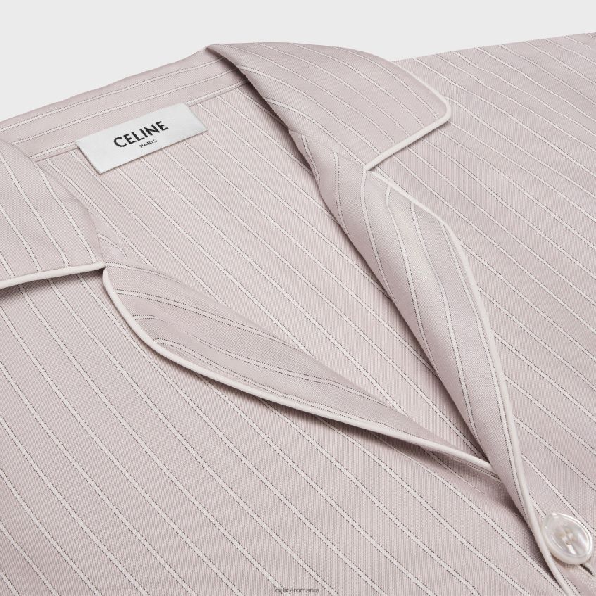 îmbrăcăminte ro CELINE femei cămașă de pijama din mătase cu dungi 8R6R60681