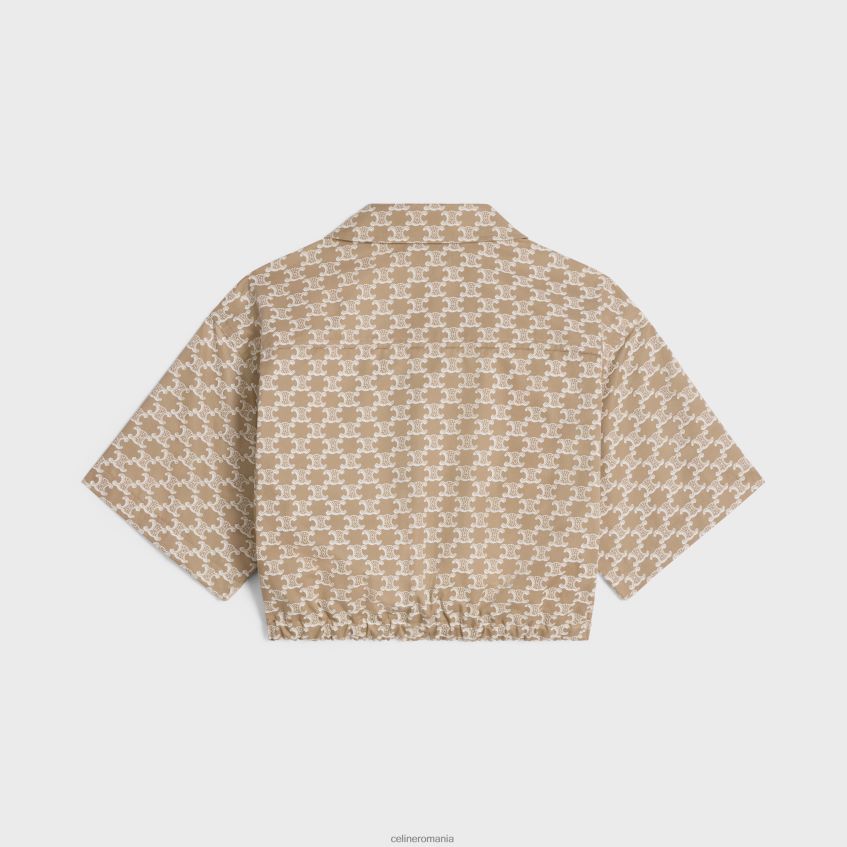 îmbrăcăminte ro CELINE femei cămașă decupată din bumbac tehnic 8R6R60639