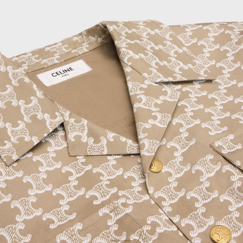 îmbrăcăminte ro CELINE femei cămașă decupată din bumbac tehnic 8R6R60639