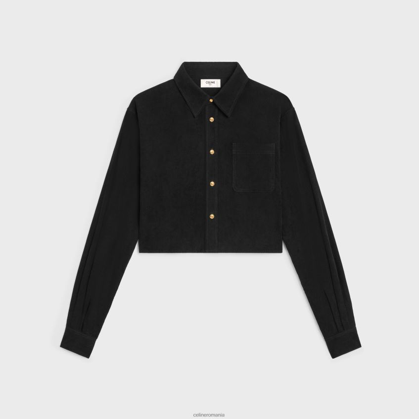 îmbrăcăminte ro CELINE femei cămașă decupată din catifea 8R6R60638