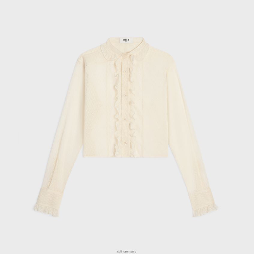 îmbrăcăminte ro CELINE femei cămașă decupată romy din dantelă și bumbac 8R6R60579