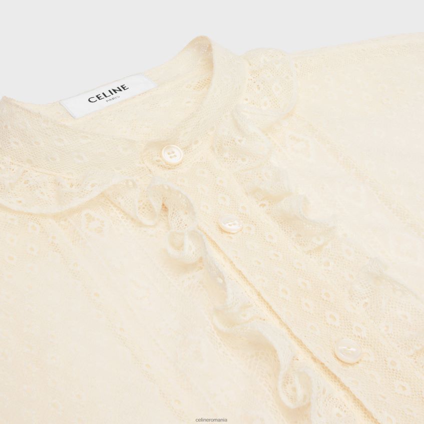 îmbrăcăminte ro CELINE femei cămașă decupată romy din dantelă și bumbac 8R6R60579