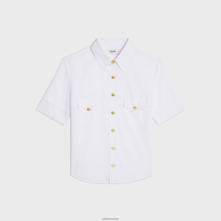 îmbrăcăminte ro CELINE femei camasa chelsea din batista de bumbac 8R6R60844