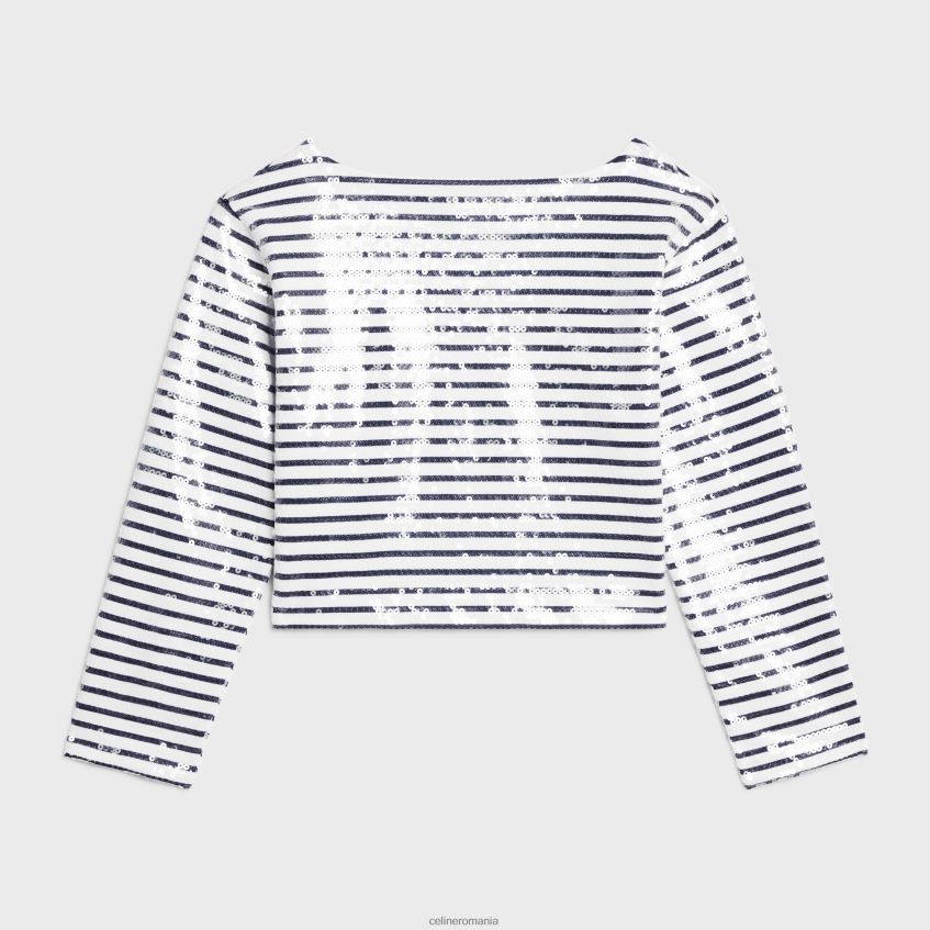 îmbrăcăminte ro CELINE femei marinara brodata in jerseu de bumbac 8R6R60846