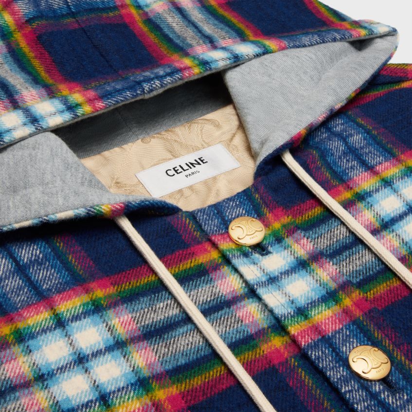 îmbrăcăminte ro CELINE femei supracămașă matlasată din bumbac cu carouri 8R6R60631