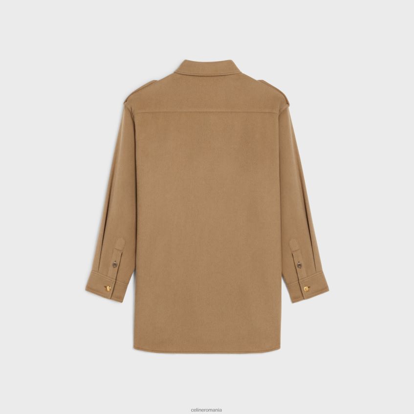 îmbrăcăminte ro CELINE femei supracămașă militară din flanel 8R6R60634