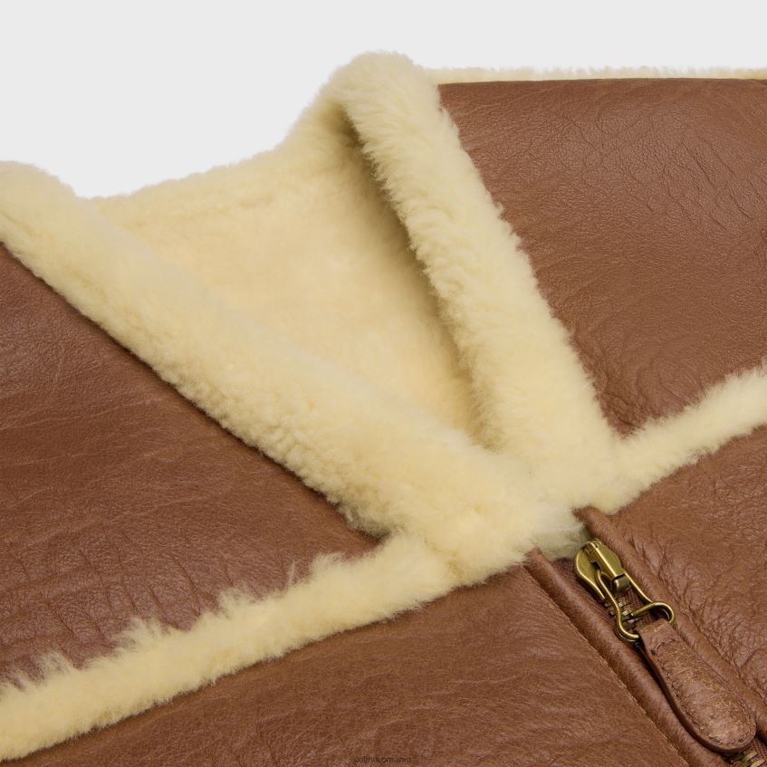 îmbrăcăminte ro CELINE femei vestă cu finisaj vintage din shearling 8R6R60626