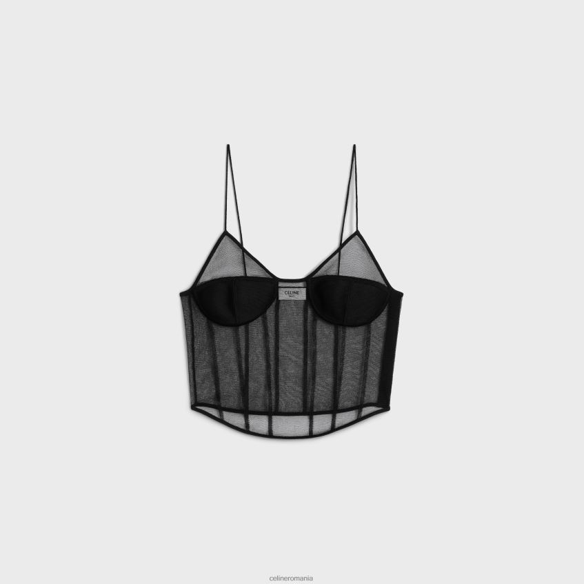 îmbrăcăminte ro CELINE femei top corset din organza de mătase 8R6R60641