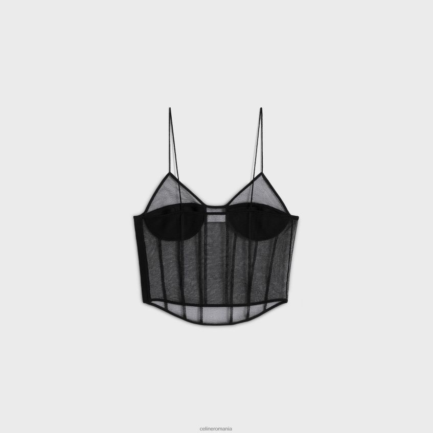 îmbrăcăminte ro CELINE femei top corset din organza de mătase 8R6R60641