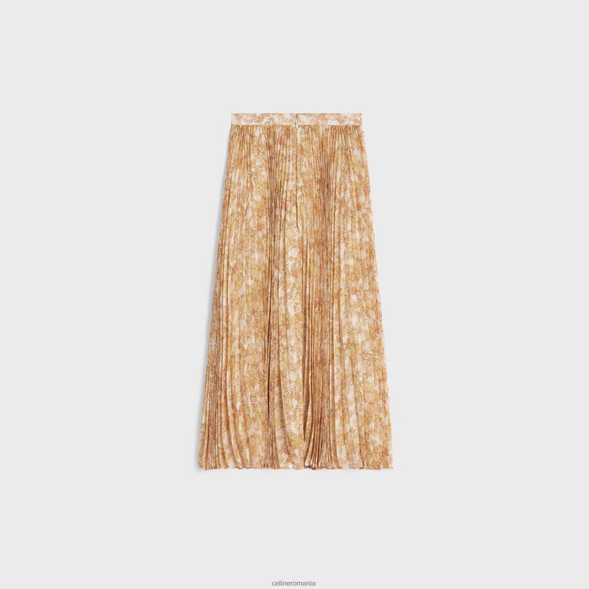 îmbrăcăminte ro CELINE femei fusta cu pliuri sunburst din georgette de matase 8R6R60587