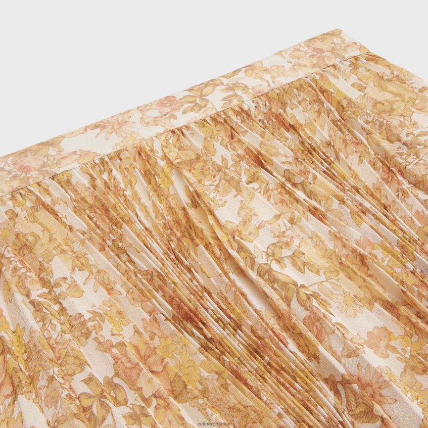 îmbrăcăminte ro CELINE femei fusta cu pliuri sunburst din georgette de matase 8R6R60587
