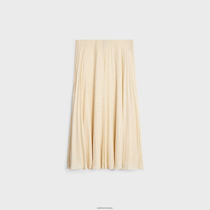 îmbrăcăminte ro CELINE femei fusta midi plisata din jacquard de matase 8R6R60812