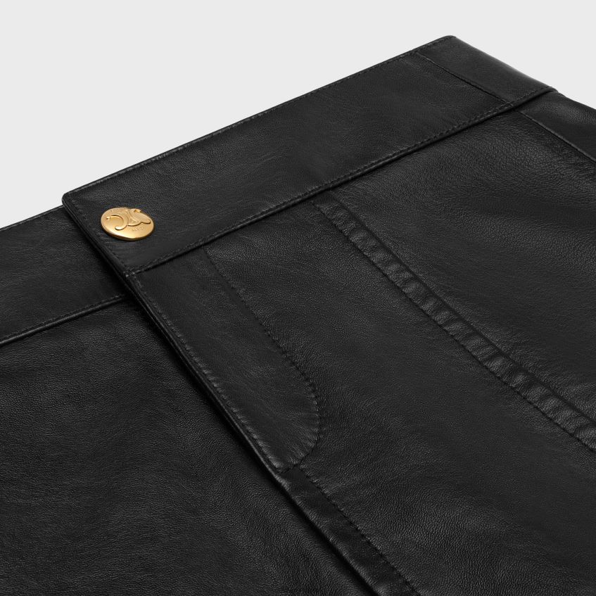 îmbrăcăminte ro CELINE femei fusta mini din piele moale de miel 8R6R60661