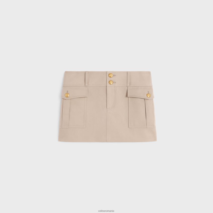 îmbrăcăminte ro CELINE femei fusta trapez militara din lana diagonala 8R6R60816
