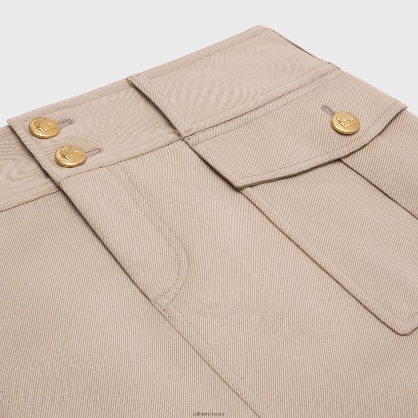 îmbrăcăminte ro CELINE femei fusta trapez militara din lana diagonala 8R6R60816