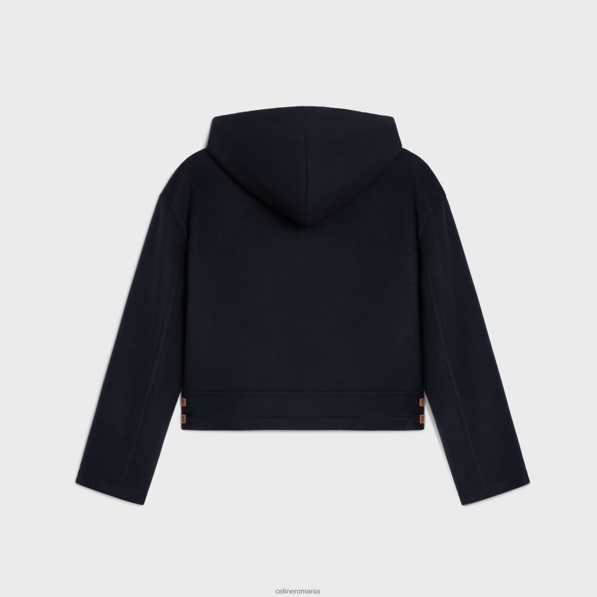 îmbrăcăminte ro CELINE femei geacă cu glugă din cașmir dublu față 8R6R60746