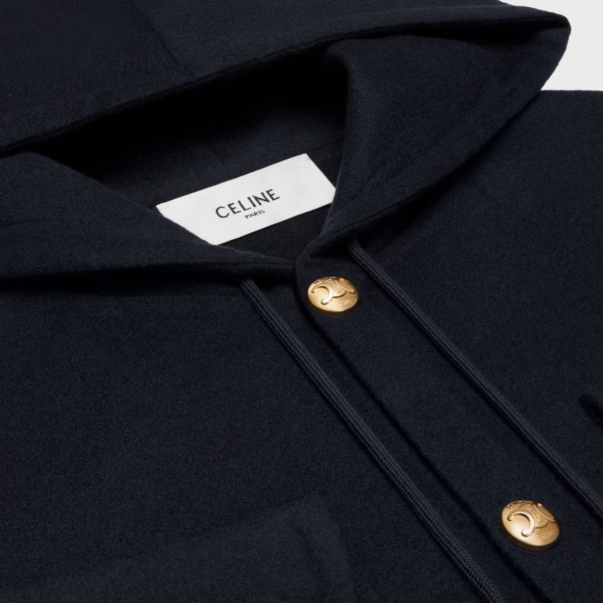 îmbrăcăminte ro CELINE femei geacă cu glugă din cașmir dublu față 8R6R60746