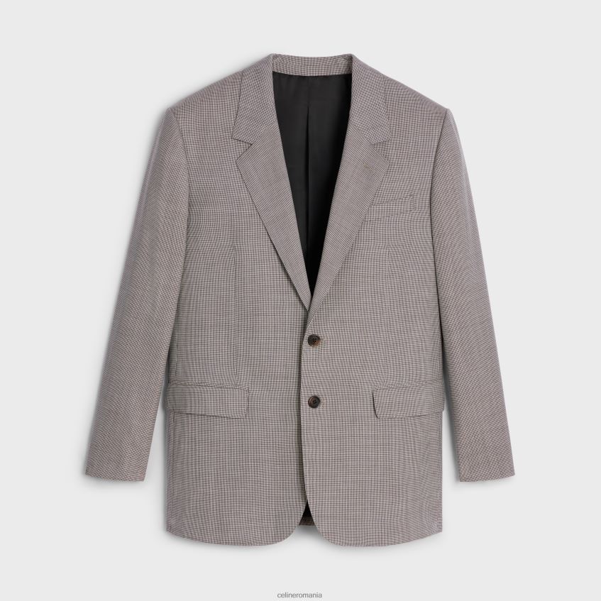 îmbrăcăminte ro CELINE femei geacă jude din lână și mătase în carouri 8R6R60716