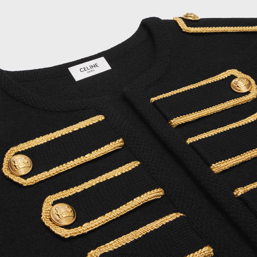 îmbrăcăminte ro CELINE femei jachetă cardigan militară din lână 8R6R60618