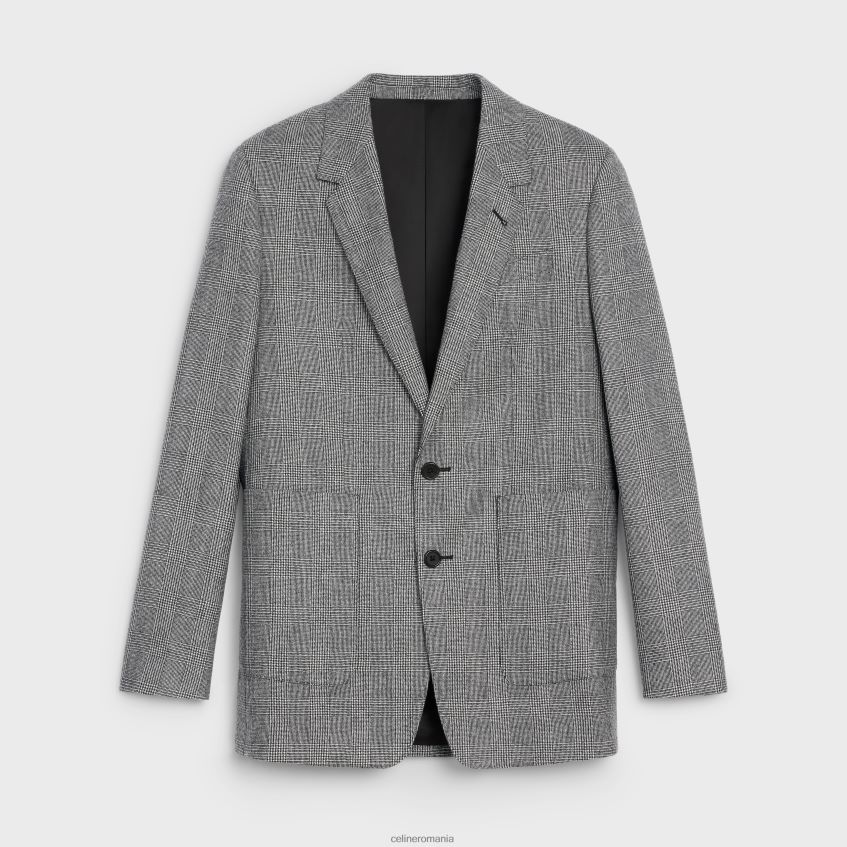 îmbrăcăminte ro CELINE femei jachetă de băiețel din flanel 8R6R60719