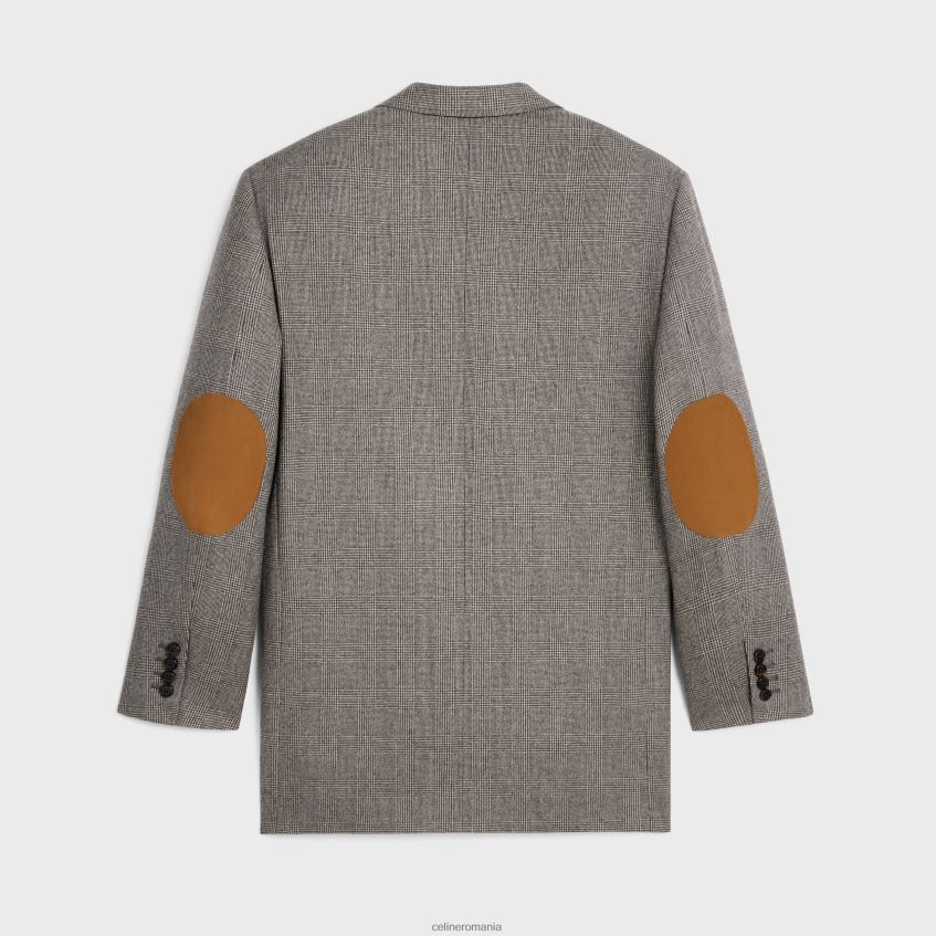 îmbrăcăminte ro CELINE femei jachetă de băiețel din flanel cu carouri prințul de Wales 8R6R60720