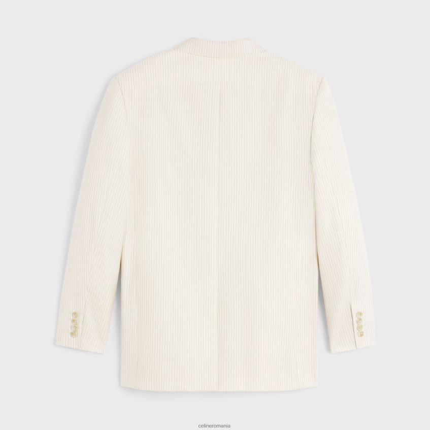 îmbrăcăminte ro CELINE femei jachetă jude din lână ușoară cu dungi 8R6R60717